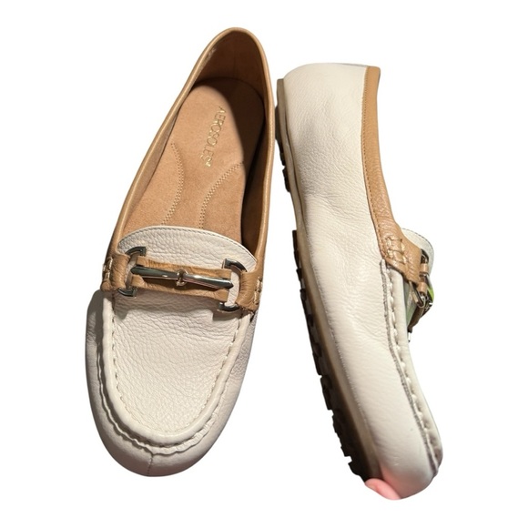 Aerosoles Drive Along Horsebit Leather Driving Loafers Ivory Beige Size 9.5 - Picture 14 of 14